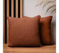 MG Design Set da 2 federe decorative 40 x 40 cm Rame - con cerniera, morbide al tatto effetto ciniglia, facili da pulire