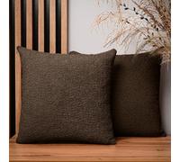 MG Design Set da 2 federe decorative 45 x 45 cm Marrone - con cerniera, morbide al tatto effetto ciniglia, facili da pulire