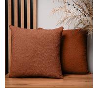MG Design Set da 2 federe decorative 45 x 45 cm Rame - con cerniera, morbide al tatto effetto ciniglia, facili da pulire