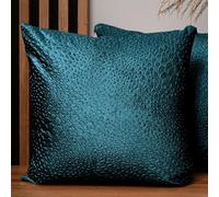 MG Design Set da 2 federe decorative 55 x 55 cm Blu - con cerniera, velluto goffrato effetto goccia, morbide e facili da pulire