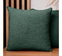 MG Design Set da 2 federe decorative 60 x 60 cm Verde - con cerniera, morbide al tatto effetto ciniglia, facili da pulire