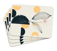 MG Design Set di 4 tovagliette in sughero - Abstract Botanica 3 - 30 × 40 cm - resistenti al calore, antiscivolo e facili da pulire, con base in sughero naturale