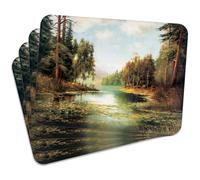 MG Design Set di 4 tovagliette in sughero - Landscape from a mite - 30 × 40 cm - resistenti al calore, antiscivolo e facili da pulire, con base in sughero naturale