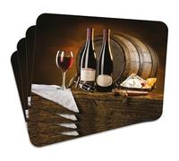 MG Design Set di 4 tovagliette in sughero - Wine 1 - 30 × 40 cm - resistenti al calore, antiscivolo e facili da pulire, con base in sughero naturale