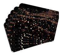 MG Design Set di 6 tovagliette in sughero - Abstract Glow - 30 × 40 cm - resistenti al calore, antiscivolo e facili da pulire, con base in sughero naturale