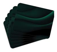 MG Design Set di 6 tovagliette in sughero - Dark Waves - 30 × 40 cm - resistenti al calore, antiscivolo e facili da pulire, con base in sughero naturale