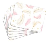 MG Design Set di 6 tovagliette in sughero - Feathers - 30 × 40 cm - resistenti al calore, antiscivolo e facili da pulire, con base in sughero naturale