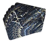 MG Design Set di 6 tovagliette in sughero - Marble gold 2 - 30 × 40 cm - resistenti al calore, antiscivolo e facili da pulire, con base in sughero naturale