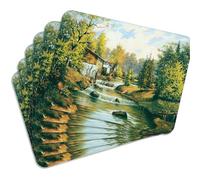 MG Design Set di 6 tovagliette in sughero - Summer mill - 30 × 40 cm - resistenti al calore, antiscivolo e facili da pulire, con base in sughero naturale