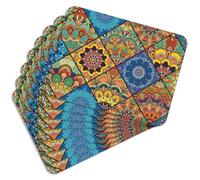 MG Design Set di 8 tovagliette in sughero - Colorful Mosaic - 30 × 40 cm - resistenti al calore, antiscivolo e facili da pulire, con base in sughero naturale