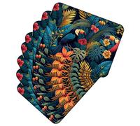 MG Design Set di 8 tovagliette in sughero - Tropical Flowers 2 - 30 × 40 cm - resistenti al calore, antiscivolo e facili da pulire, con base in sughero naturale