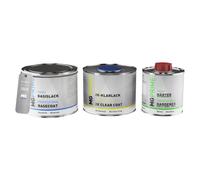 MG PRIME Barattoli di Vernice per auto per Mack 3048 Black Metallic 1,25L | Kit vernice di base + trasparente 2K + indurente, pronto all'uso