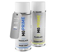 MG PRIME Vernice per auto Kit di bombolette a spruzzo per Fiat 657 Grigio Bomboletta spray da 400ml di vernice di base vernice trasparente