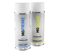 MG PRIME Kit di bombolette a spruzzo RAL 9022 Grigio chiaro perlato/Pearl light grey lucido vernice di base vernice trasparente bomboletta spray 400ml