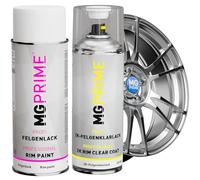 MG PRIME Kit di vernici per cerchioni Premium 2K in Argento metallizzato lucido Vernice acrilica vernice trasparente per cerchioni bomboletta a spruzzo bomboletta spray vernice per auto 400ml