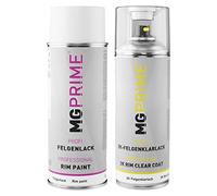 MG PRIME Kit di vernici per cerchioni Premium 2K in Silber Metallic lucido Vernice acrilica vernice trasparente per cerchioni bomboletta a spruzzo bomboletta spray vernice per auto 400ml