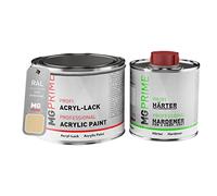 MG PRIME RAL 1014 Avorio/Ivory Vernice acrilica satinata 0,75 litri / 750 ml in barattolo incl. indurente