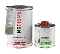 MG PRIME RAL 6011 Verde reseda/Reseda green lucido Vernice acrilica 1,5 litri / 1500 ml in barattolo incl. indurente
