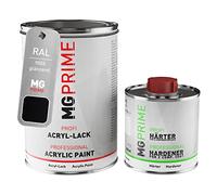 MG PRIME RAL 9005 Nero intenso/Jet black lucido Vernice acrilica 1,5 litri / 1500 ml in barattolo incl. indurente