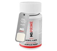 MG PRIME RAL 9010 Bianco puro/Pure white opaco Stilo di ritocco da 50 ml ad asciugatura rapida