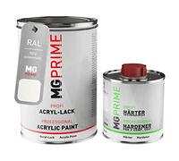 MG PRIME RAL 9016 Bianco traffico/Traffic white satinato Vernice acrilica 1,5 litri / 1500 ml in barattolo incl. indurente