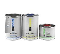 MG PRIME Vernice per auto Kit barattolo per Fiat 466/A Azzurro Portofino Metallic Vernice di base 2K vernice trasparente indurente pronto all’uso 2,5L