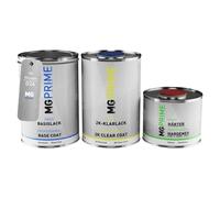 MG PRIME Vernice per auto Kit barattolo per Nissan 024 Urban White/Urbane White Vernice di base 2K vernice trasparente indurente pronto all’uso 2,5L