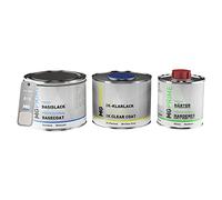 MG PRIME Vernice per auto Kit barattolo pronto all’uso per Mini B15 Light White Vernice di base + vernice trasparente 2K 1,25L