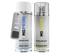 MG PRIME Vernice per auto Kit bombolette spray 2K per Fiat 284/A Grigio Underground Metallic Bomboletta a spruzzo vernice di base 2 componenti vernice trasparente