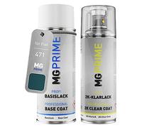 MG PRIME Vernice per auto Kit bombolette spray 2K per Fiat 471 Blu Petrolio Metallic Bomboletta a spruzzo vernice di base 2 componenti vernice trasparente