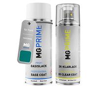 MG PRIME Vernice per auto Kit bombolette spray 2K per Ford 7GPEWWA / PN3G60 / V Verdigris Metallic/Jade Grün Metallic Vernice di base 2 componenti vernice trasparente