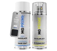 MG PRIME Vernice per auto Kit bombolette spray 2K per Nissan G41 Diamond Black Pearl/Magnetic Black Pearl Bomboletta a spruzzo vernice di base 2 componenti vernice trasparente