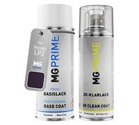 MG PRIME Vernice per auto Kit bombolette spray 2K per Nissan LP2 Dark Purple Pearl/Deep Purple Pearl Bomboletta a spruzzo vernice di base 2 componenti vernice trasparente
