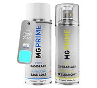 MG PRIME Vernice per auto Kit bombolette spray 2K per Piaggio 231/A Azzurro/Azzurrino Pastello Bomboletta a spruzzo vernice di base 2 componenti vernice trasparente