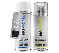 MG PRIME Vernice per auto Kit bombolette spray 2K per Volkswagen VW L041 / 041 / A1 Ebenholzschwarz/Black Uni Bomboletta a spruzzo vernice di base 2 componenti vernice trasparente