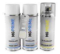 MG PRIME Vernice per auto Kit bombolette spray 2K per Volvo 707 Crystal White Pearl/Inscription Crystalweiss Pearl Vernice di fondo vernice di base 2 componenti vernice trasparente