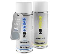 MG PRIME Vernice per auto Kit di bombolette a spruzzo per Audi LY7J / Y7J / C2 Avussilber Metallic/Avus Silver Pearl Effect Vernice di base vernice trasparente 400ml