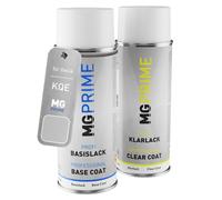 MG PRIME Vernice per auto Kit di bombolette a spruzzo per Dacia KQE Lightning Silver Metallic/Lightning-Grau Metallic Bomboletta spray da 400ml di vernice di base vernice trasparente