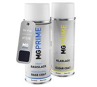 MG PRIME Vernice per auto Kit di bombolette a spruzzo per Fiat 672/B Grigio Basalto Metallic Bomboletta spray da 400ml di vernice di base vernice trasparente