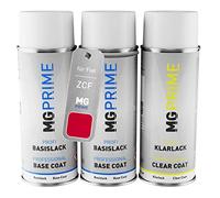 MG PRIME Vernice per auto Kit di bombolette a spruzzo per Fiat ZCF Bright Red 5 Bomboletta spray da 400ml di vernice di fondo vernice di base vernice trasparente