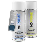 MG PRIME Vernice per auto Kit di bombolette a spruzzo per Ford 5DVEWWA / PN3D20 / 4 Jeans Blue Metallic/Jeans Blau Metallic Vernice di base vernice trasparente 400ml