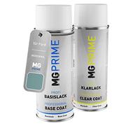 MG PRIME Vernice per auto Kit di bombolette a spruzzo per Ford MDREWWA / PNMDH0 / J Aquamarine Frost Metallic/Aquarius Metallic Vernice di base vernice trasparente 400ml