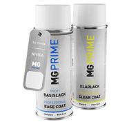 MG PRIME Vernice per auto Kit di bombolette a spruzzo per Honda NH906 / NH906M Taffeta White III Bomboletta spray da 400ml di vernice di base vernice trasparente