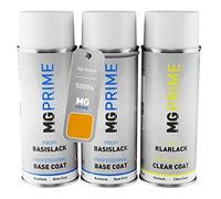 MG PRIME Vernice per auto Kit di bombolette a spruzzo per Iveco 50094 Giallo Mais/Maisgelb Bomboletta spray da 400ml di vernice di fondo vernice di base vernice trasparente