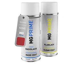 MG PRIME Vernice per auto Kit di bombolette a spruzzo per Iveco 52245 Rosso Oriente Bomboletta spray da 400ml di vernice di base vernice trasparente