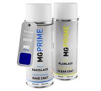 MG PRIME Vernice per auto Kit di bombolette a spruzzo per Jeep 888/B / 888 Jetset Blue Metallic/Bleu Jet Set Metallic Bomboletta spray da 400ml di vernice di base vernice trasparente