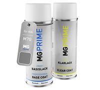 MG PRIME Vernice per auto Kit di bombolette a spruzzo per KIA M7G Astro Gray Metallic/Astrograu Metallic Bomboletta spray da 400ml di vernice di base vernice trasparente