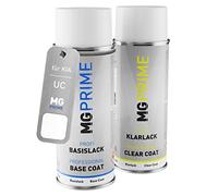 MG PRIME Vernice per auto Kit di bombolette a spruzzo per KIA UC Crystal White/Clear White Bomboletta spray da 400ml di vernice di base vernice trasparente