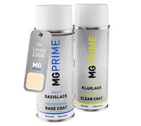 MG PRIME Vernice per auto Kit di bombolette a spruzzo per Lancia 228/A Avorio Paganini/Paganini Elfenbein Bomboletta spray da 400ml di vernice di base vernice trasparente