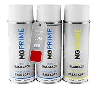 MG PRIME Vernice per auto Kit di bombolette a spruzzo per Opel 50M / GXM 58T Sanguine Red/Fire Red Bomboletta spray da 400ml di vernice di fondo vernice di base vernice trasparente
